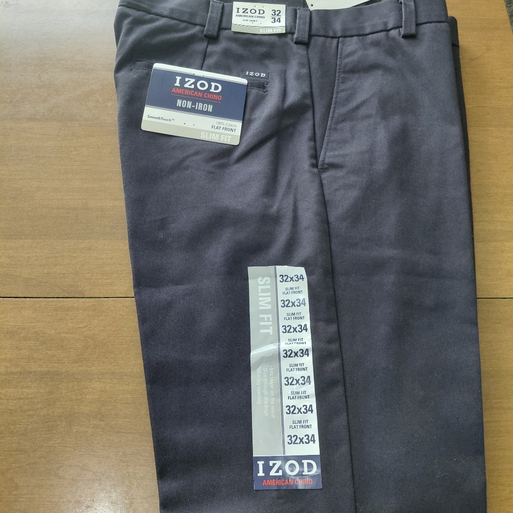 Izod Men's Slim Fit Chinos - Dark Gray